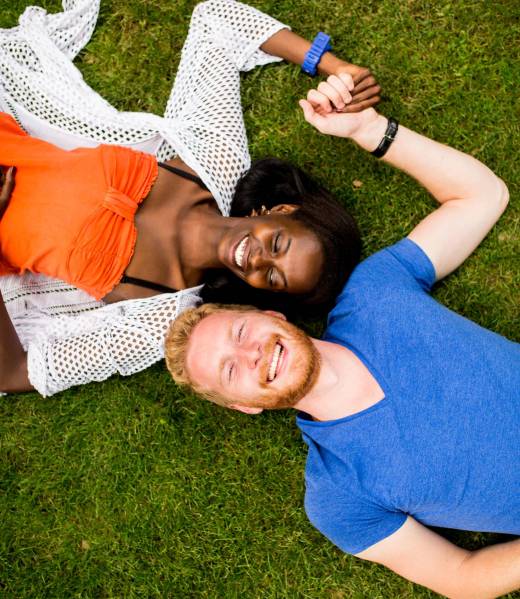 Multiracial couple in the park Multiracial couple in the park